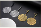 Boucles D'Oreilles Fleur de Vie Pendantes Femme Mandala argent