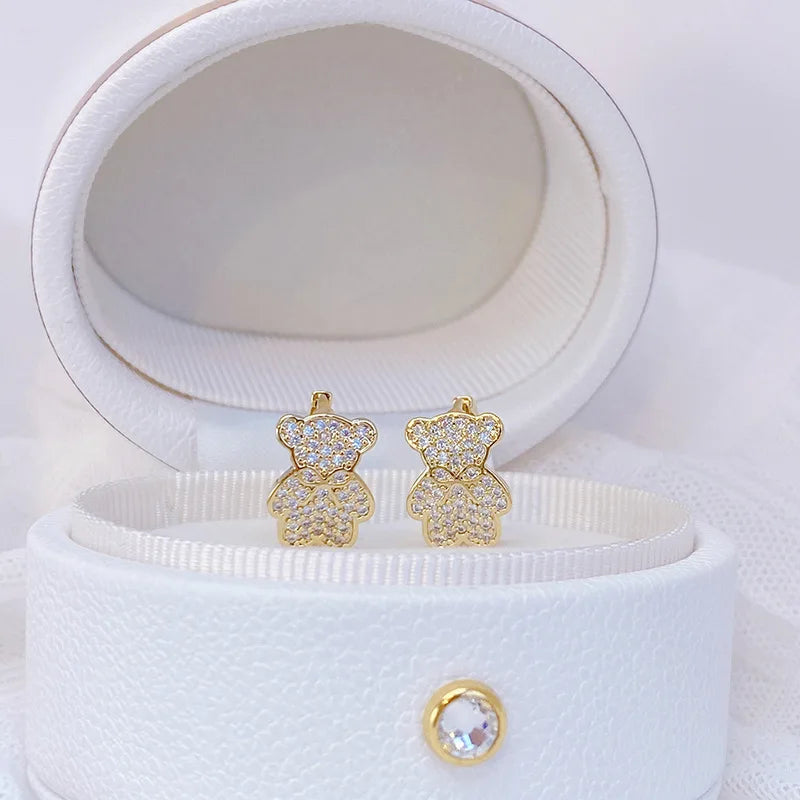 Boucles D'Oreilles Ours Pierre Précieuse