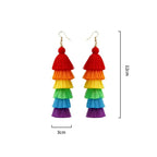 Boucles d'oreilles pendantes arc-en-ciel femme