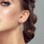 Boucles d'Oreilles Pendantes Attrape-Rêve avec Zircon