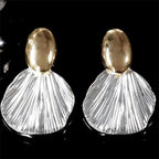 Boucles d'Oreilles Pendantes Coquillage en Forme de Coquilles Saint-Jacques