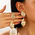 Boucles d'Oreilles Pendantes Coquillages Conques et Spirales