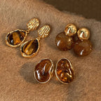 Boucles d'Oreilles Pendantes de Protection Oeil de Tigre