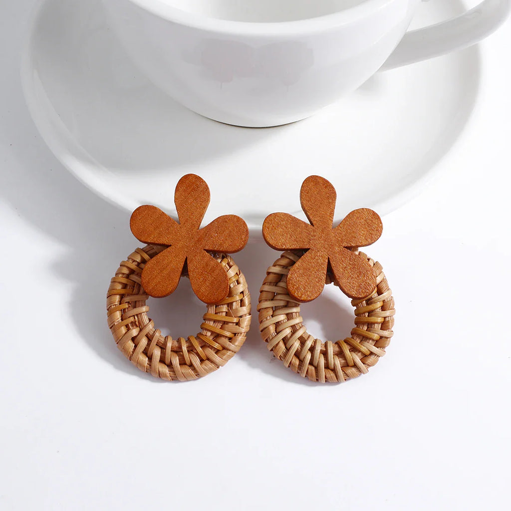 Boucles d'Oreilles Pendantes de Style Bohême Effet Naturel
