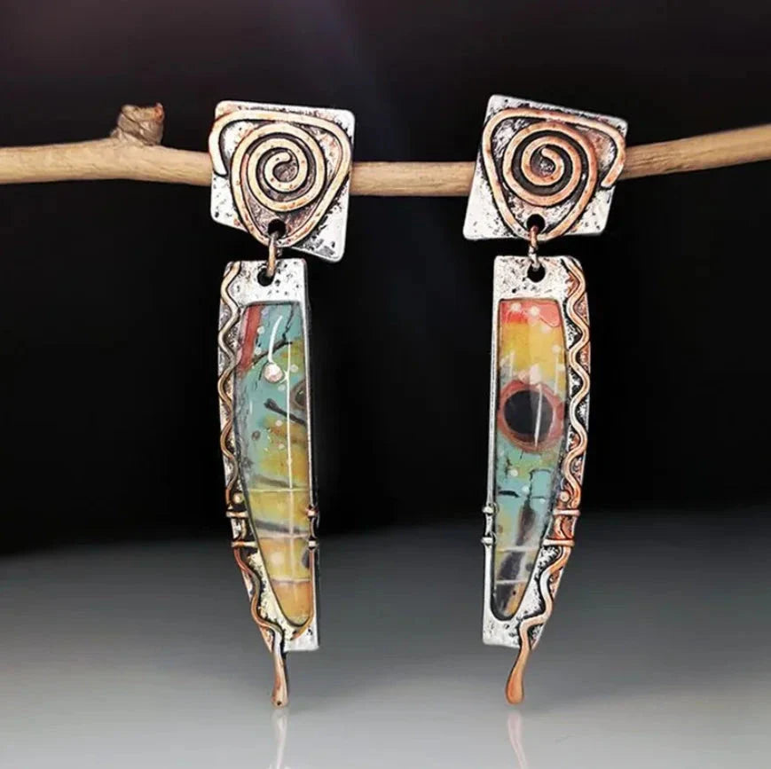 Boucles d'Oreilles Pendantes Ethniques Tribales