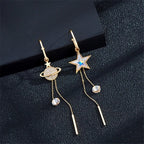 Boucles d'Oreilles Pendantes Etoile et Planète