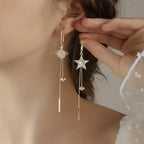 Boucles d'Oreilles Pendantes Etoile et Planète