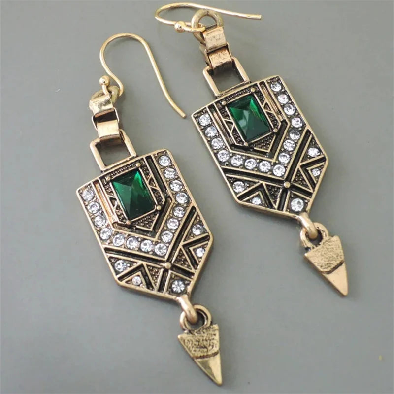 Boucles d'Oreilles Pendantes Femmes de Style Ethnique or