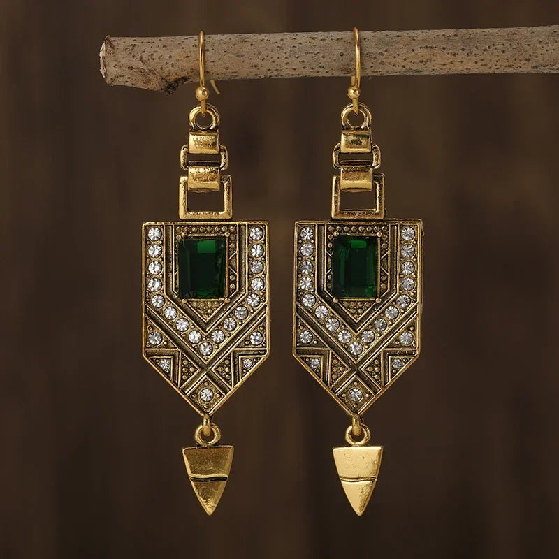 Boucles d'Oreilles Pendantes Femmes de Style Ethnique or