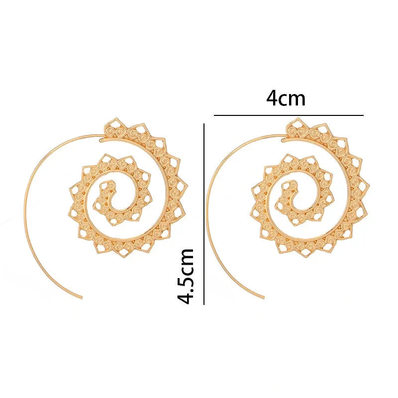Boucles d'Oreilles Spirale Créoles Femme