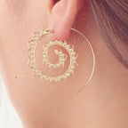 Boucles d'Oreilles Spirale Créoles Femme argent