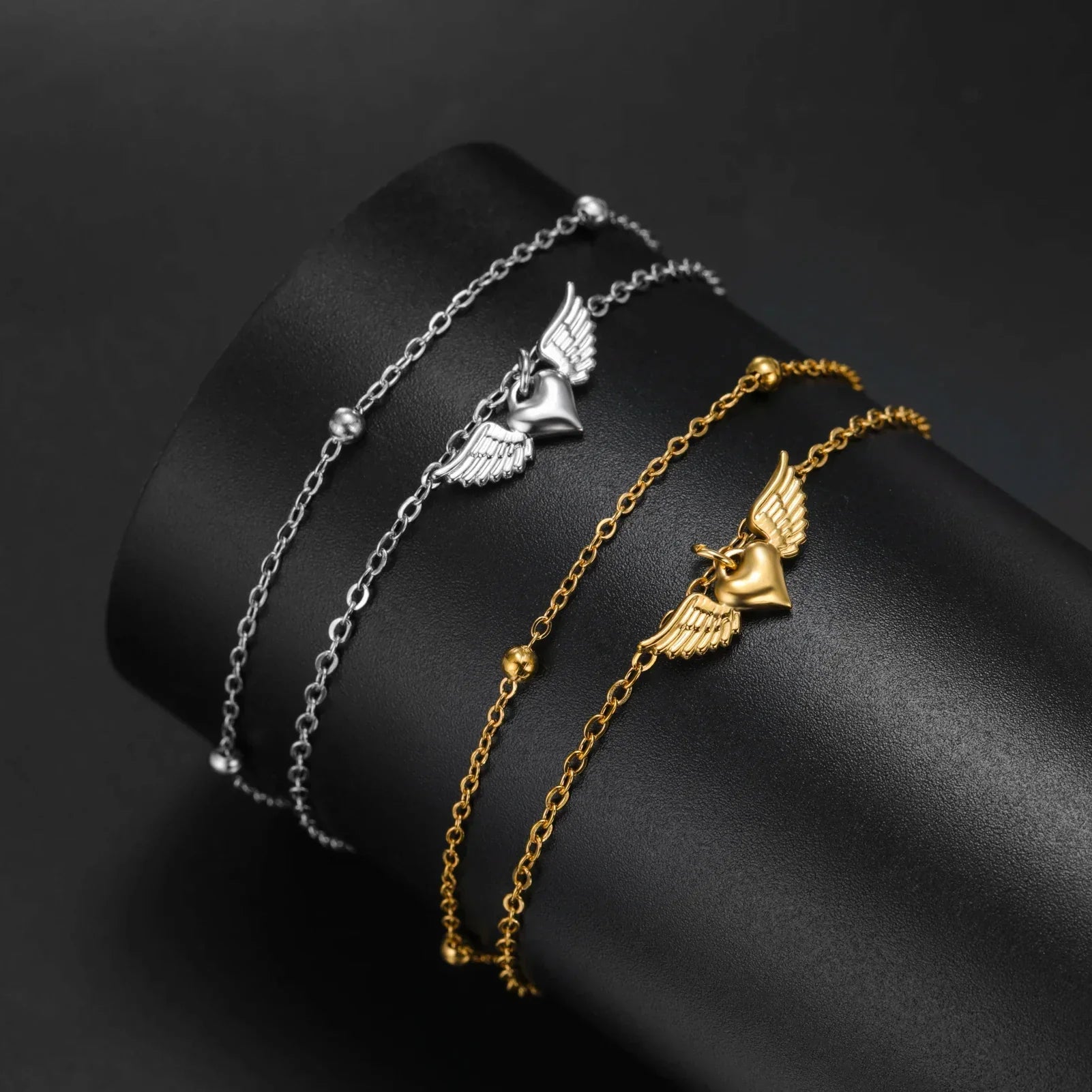Bracelet ajustable ailes d'ange or