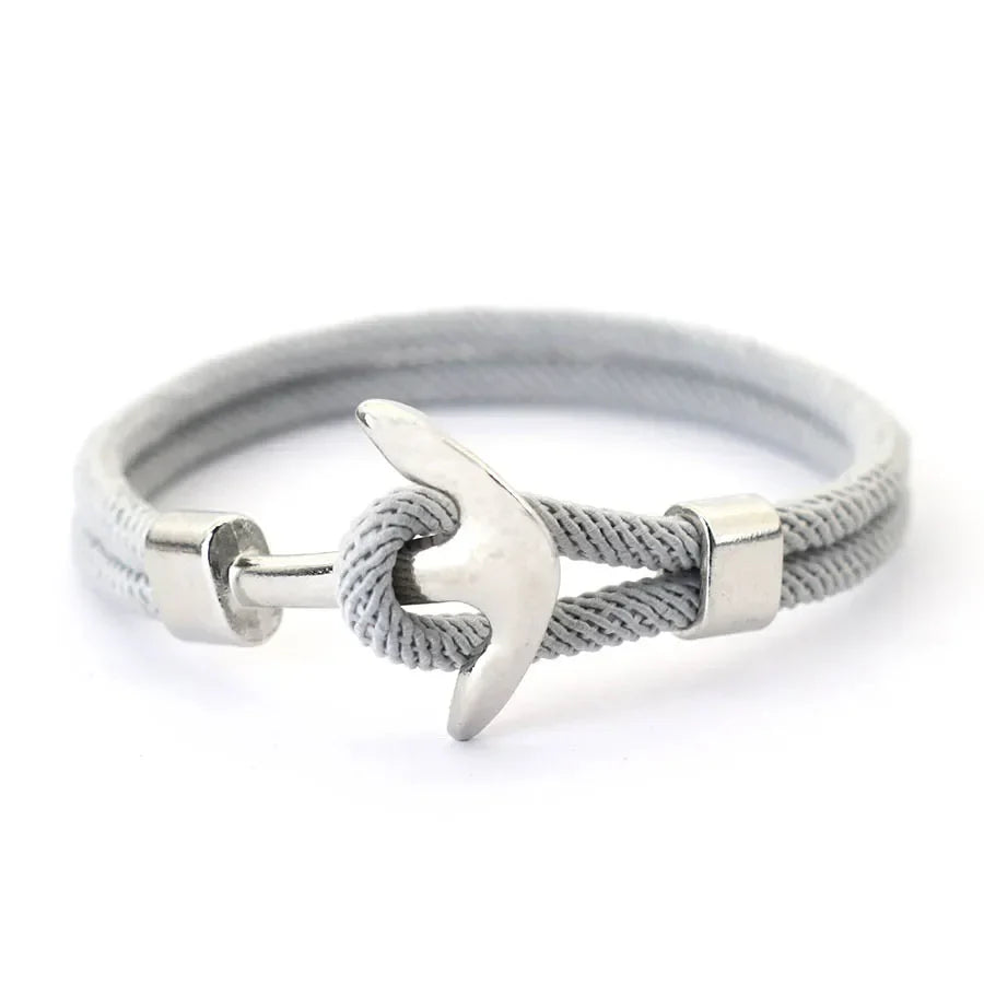 Bracelet ancre gris 