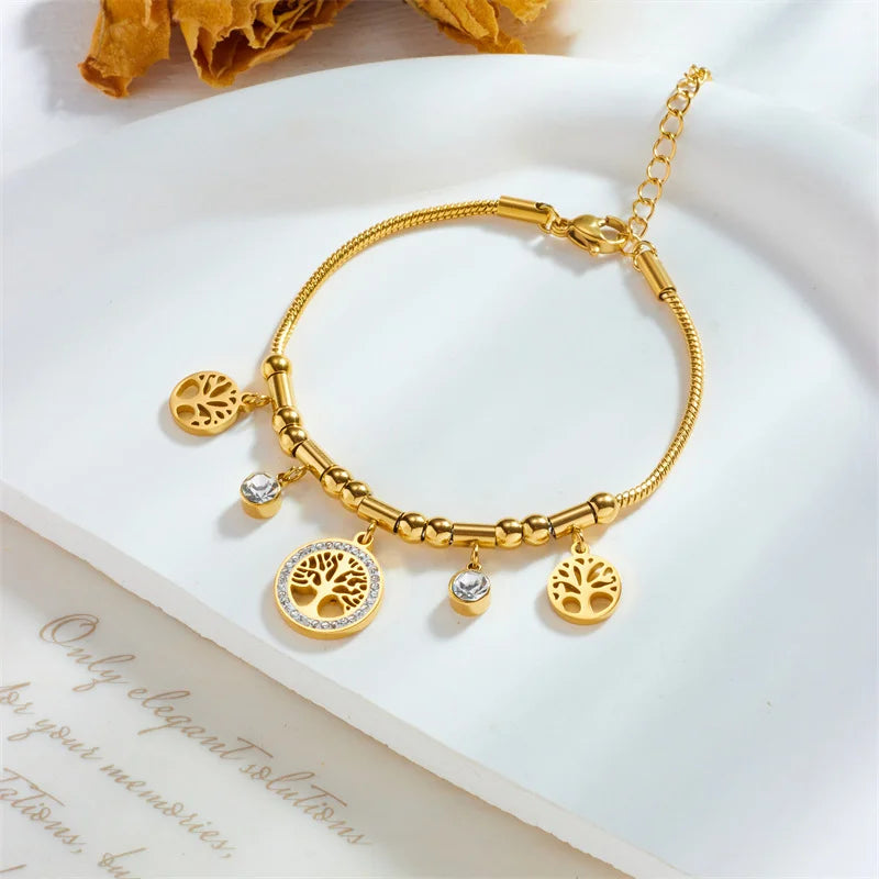 Bracelet Arbre de Vie avec Zircon