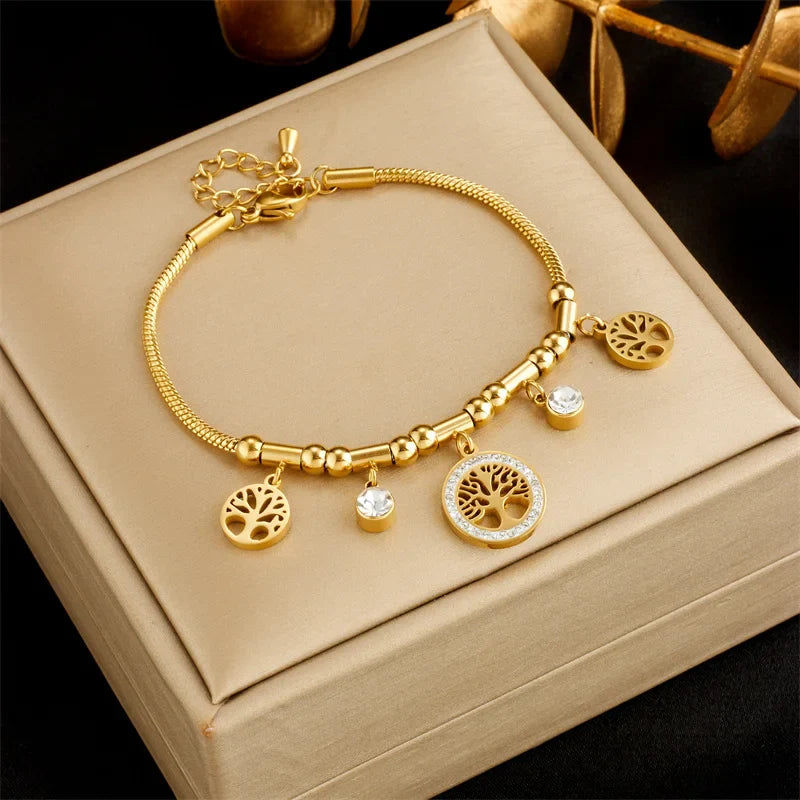 Bracelet Arbre de Vie avec Zircon