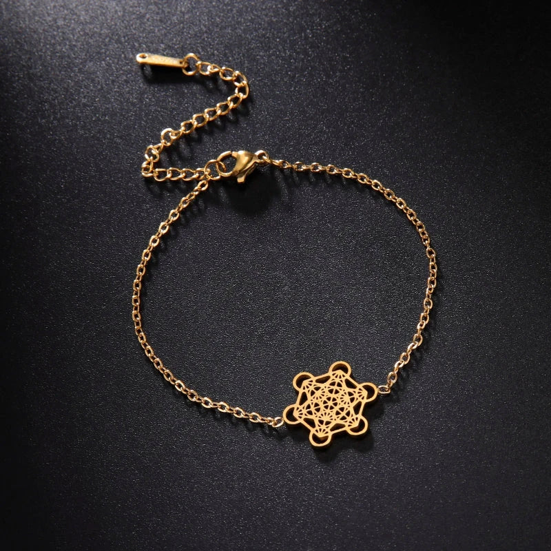 Bracelet Femme Cube de Métatron or