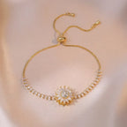 Bracelet avec Fleur Rotative Anti-Stress et Strass 1