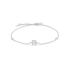 Bracelet avec initiale en strass argent r