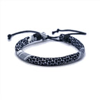 Bracelet avec motifs Keffiye arabe pour homme ou femme noir