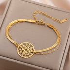Bracelet avec Pendentif Cube de Métatron or