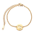 Bracelet avec Pendentif du Signe du Zodiaque Astrologique vierge