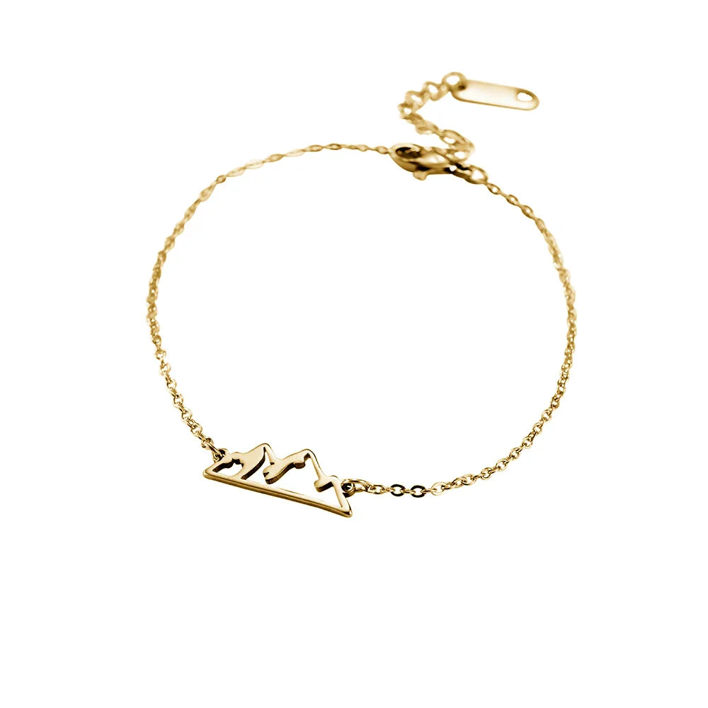 Bracelet avec Pendentif Montagne pour Femme or