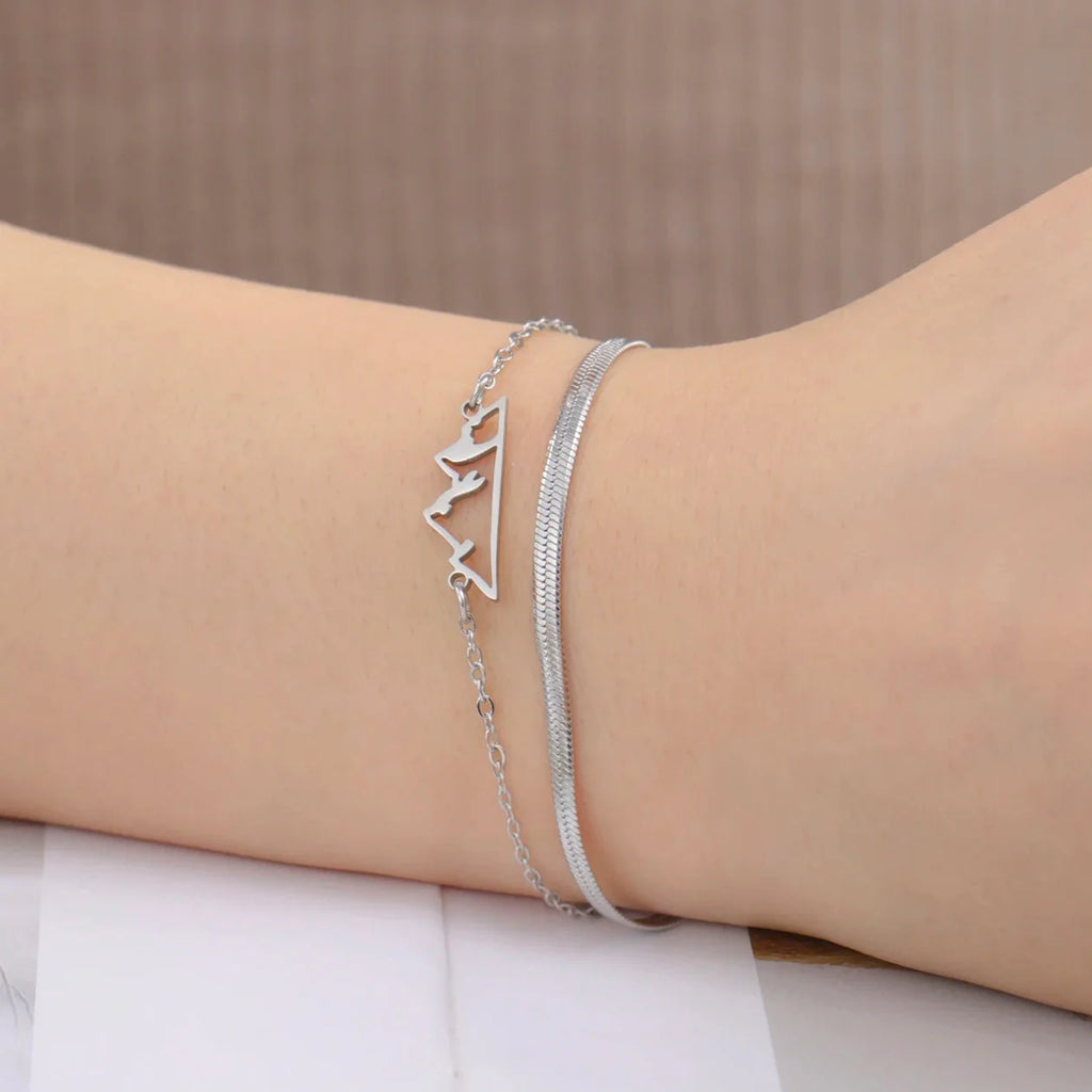 Bracelet avec Pendentif Montagne pour Femme argent