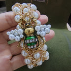 Bracelet avec perles abeille vert