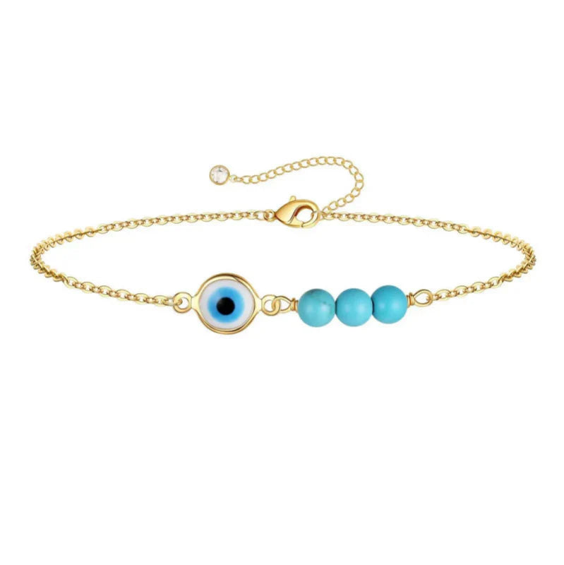 Bracelet avec Perles Contre le Mauvais Oeil