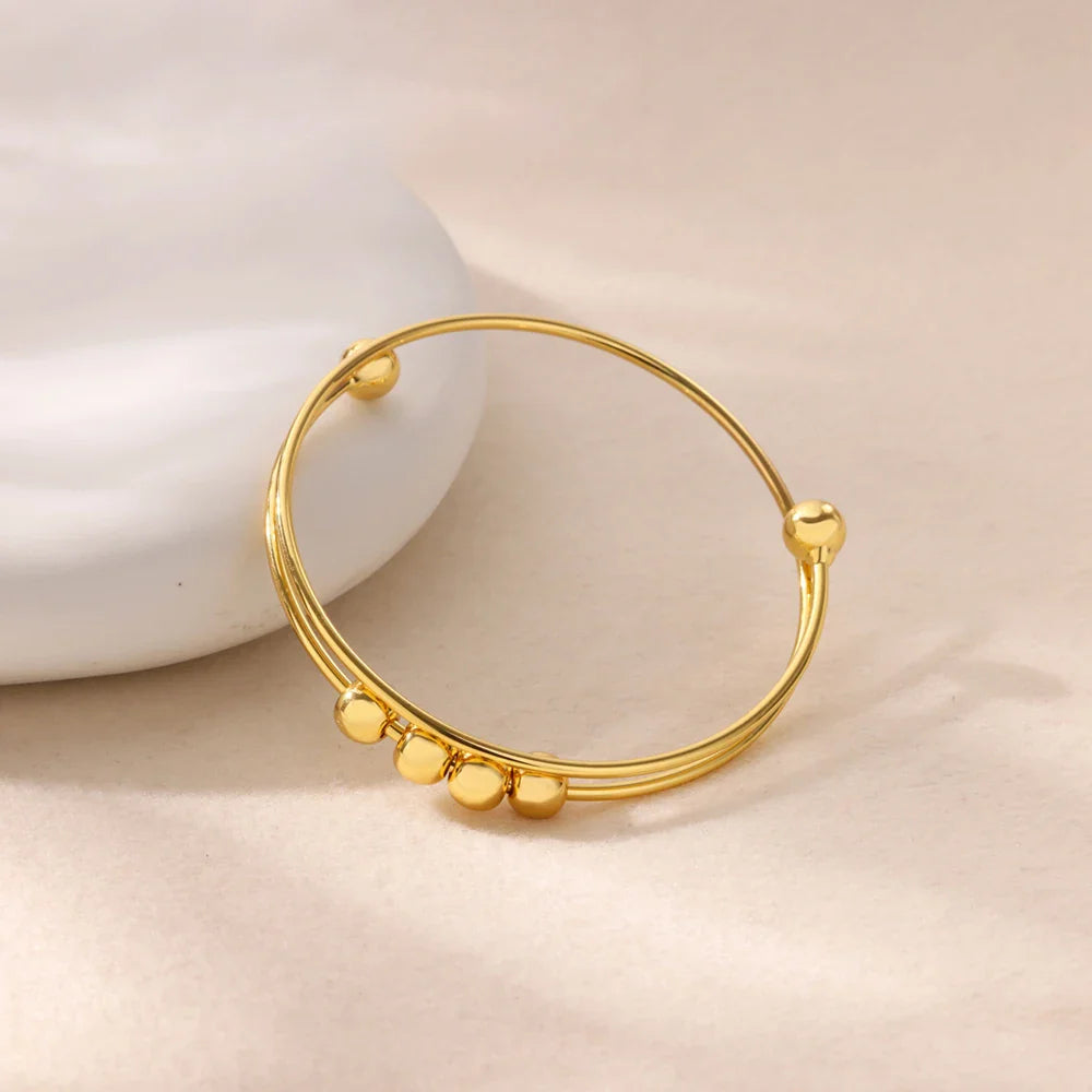 Bracelet avec Perles Rotatives Anti-Stress pour Homme ou Femme or