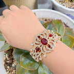 Bracelet avec strass et pierres arabe musulman mariage rouge