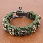 Bracelet avec Têtes de Morts vert