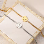 Bracelet avec Trèfle à 4 Feuilles Porte Bonheur 