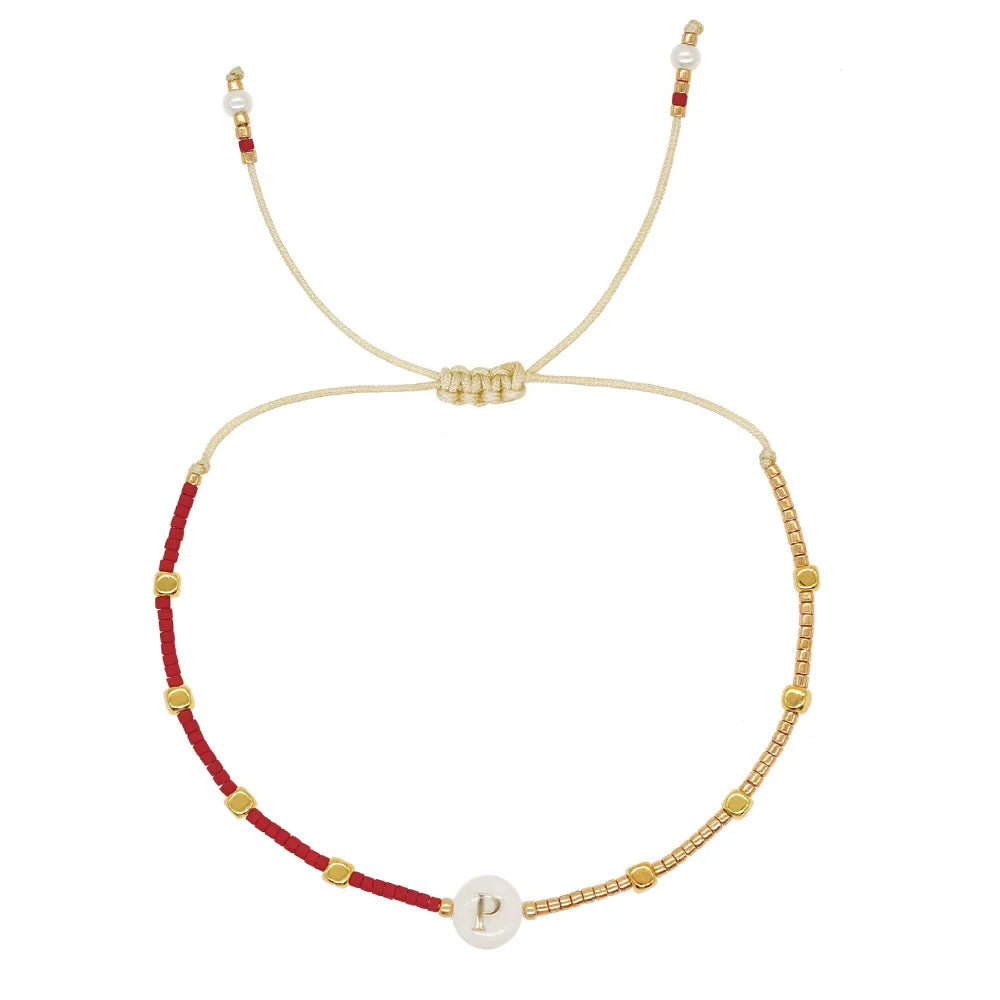 Bracelet bicolore initiale p