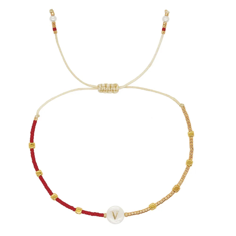 Bracelet bicolore initiale v