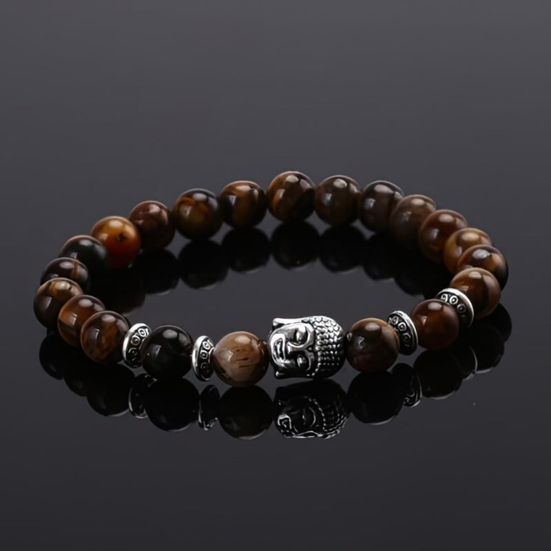 Bracelet Bouddha Tête Argent Porte Bonheur