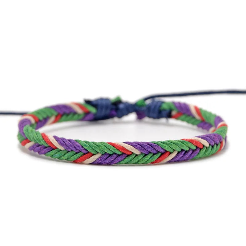 Bracelet Brésilien Minimaliste en Fil de Coton violet