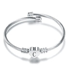 Bracelet coeur avec initiale argent c
