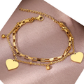 Bracelet Coeur Double Femme