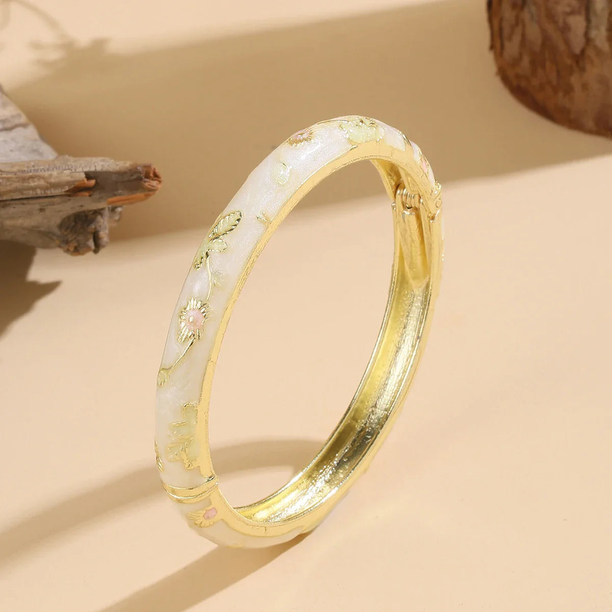 Bracelet Coloré avec Fleurs blanc