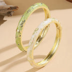 Bracelet Coloré avec Fleurs vert et blanc