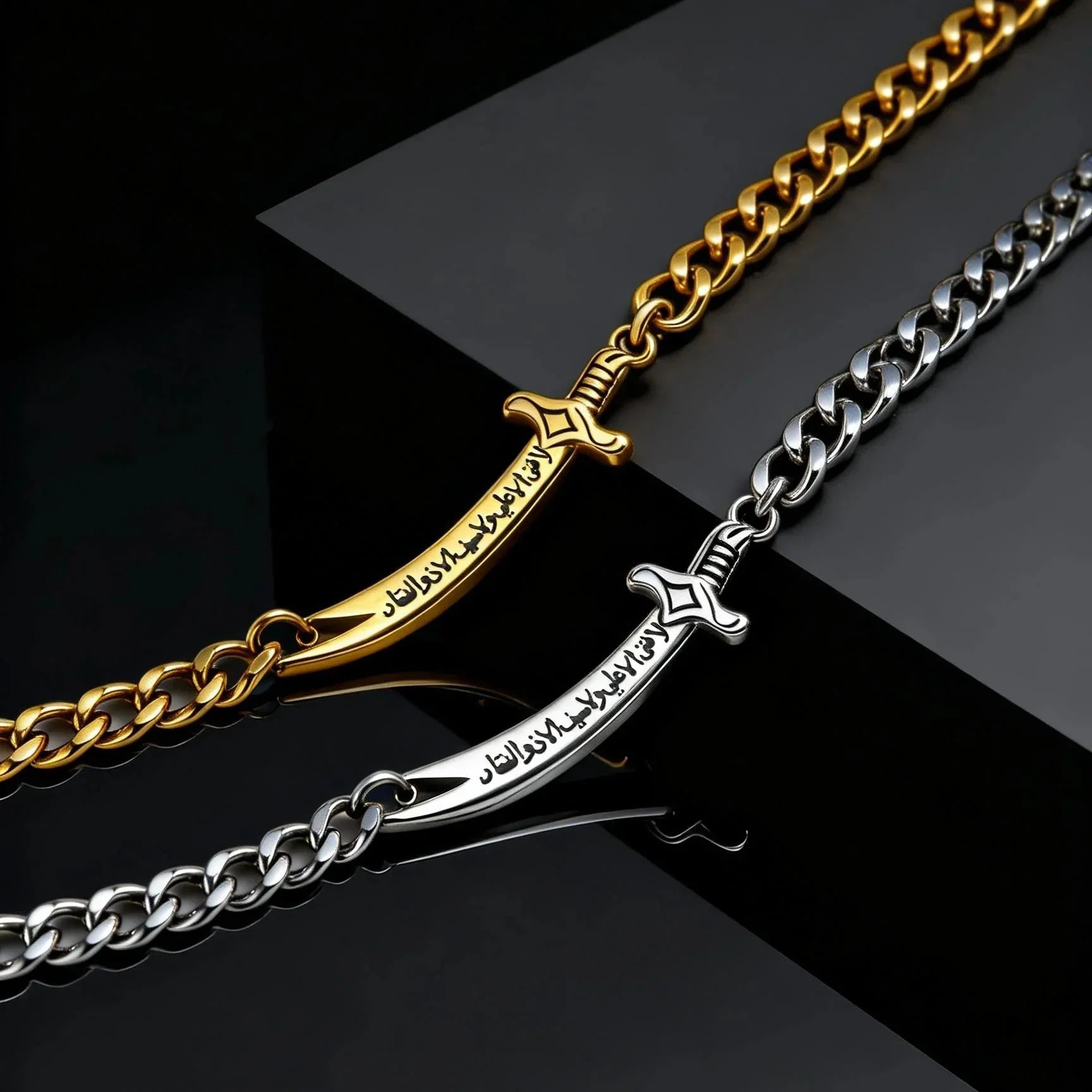 Bracelet cubain pour homme avec épée Ali Zulfiqar arabe