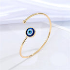 Bracelet de Charme Contre le Mauvais Oeil Bleu Turc or