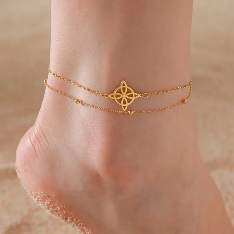 Bracelet de Cheville Noeud de Sorcière or