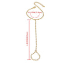 Bracelet de Main Strass Bijou Femme Chaîne Main & Doigt or