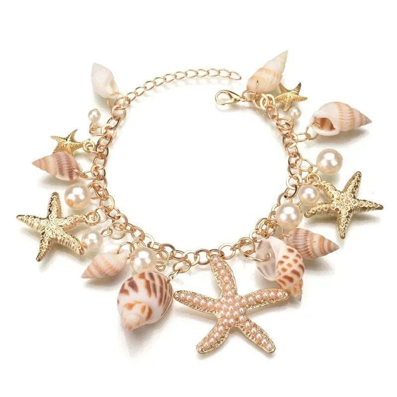 Bracelet Elégant avec Coquillages or
