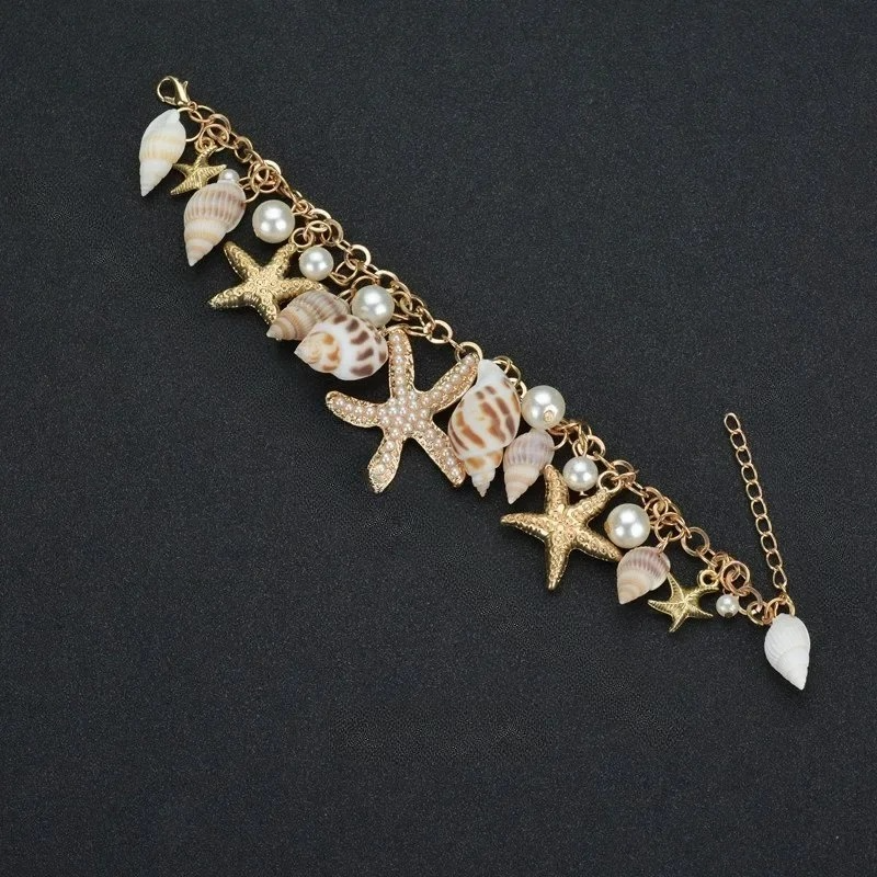 Bracelet Elégant avec Coquillages or