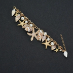 Bracelet Elégant avec Coquillages or