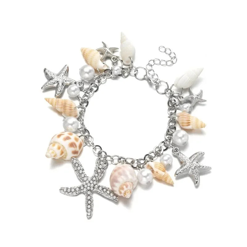Bracelet Elégant avec Coquillages argent