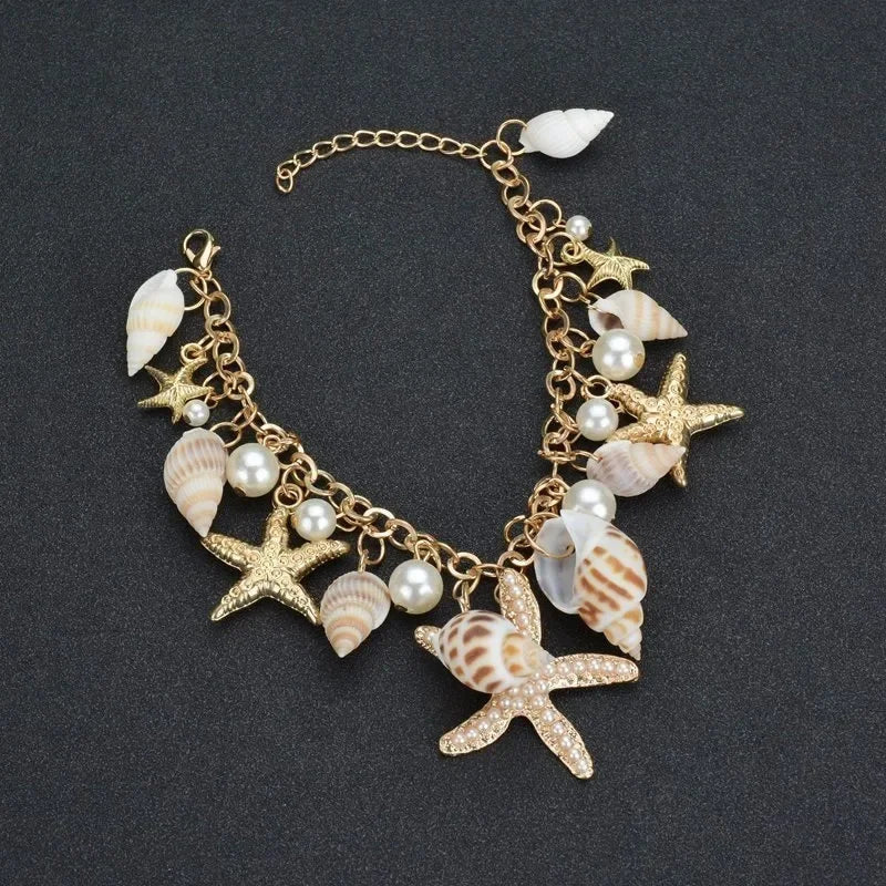 Bracelet Elégant avec Coquillages or
